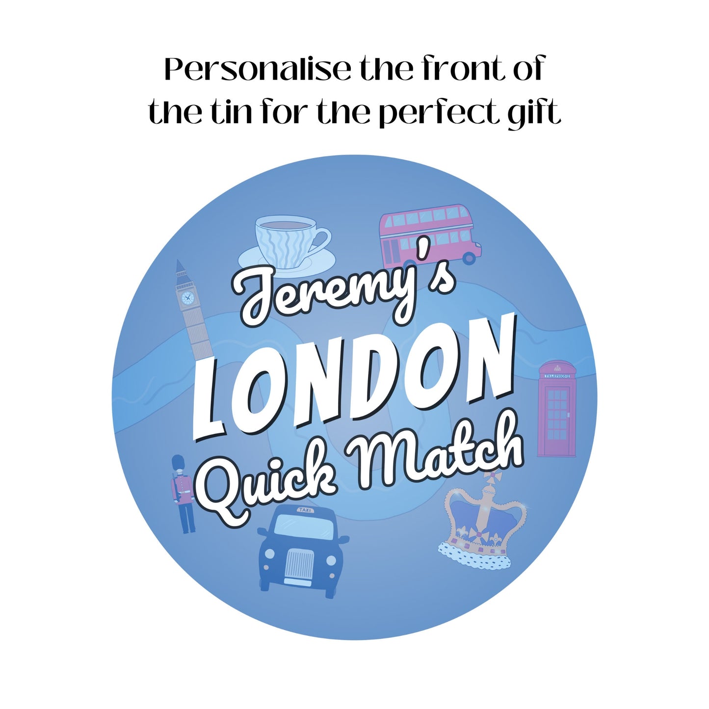 London Match Card Game | Hand drawn digital Illustrations, a perfect birthday gift or souvenir of a London trip | Personalisation options